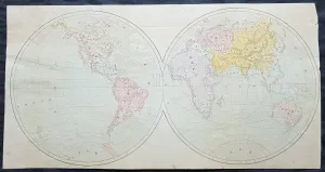 1850 Scarce Chinese Twin Hemisphere World Map - 世界