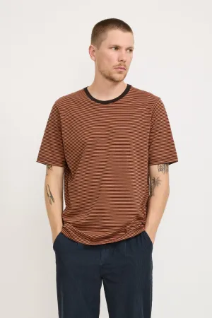 1X1 Striped Tee Rust/Brown