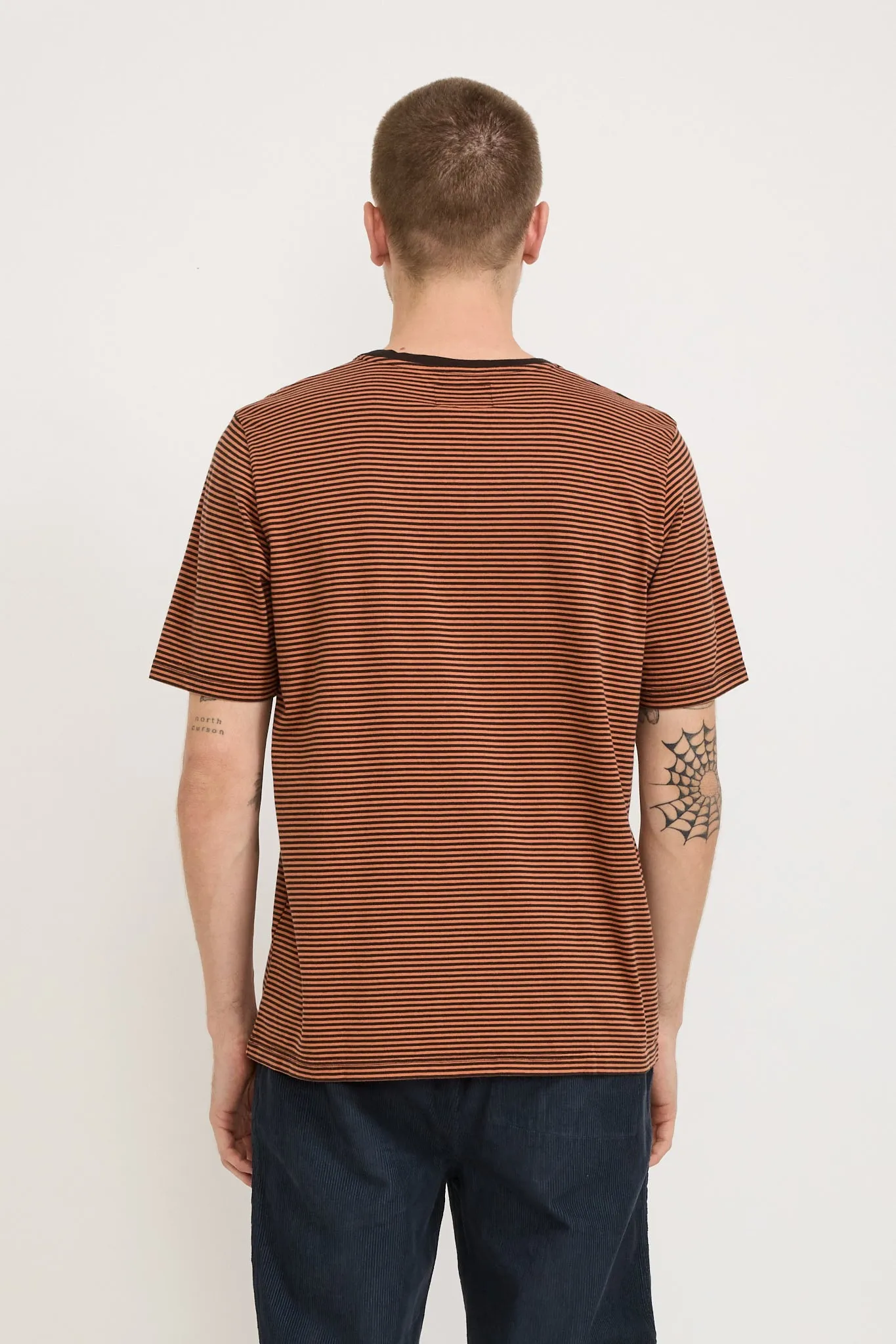 1X1 Striped Tee Rust/Brown