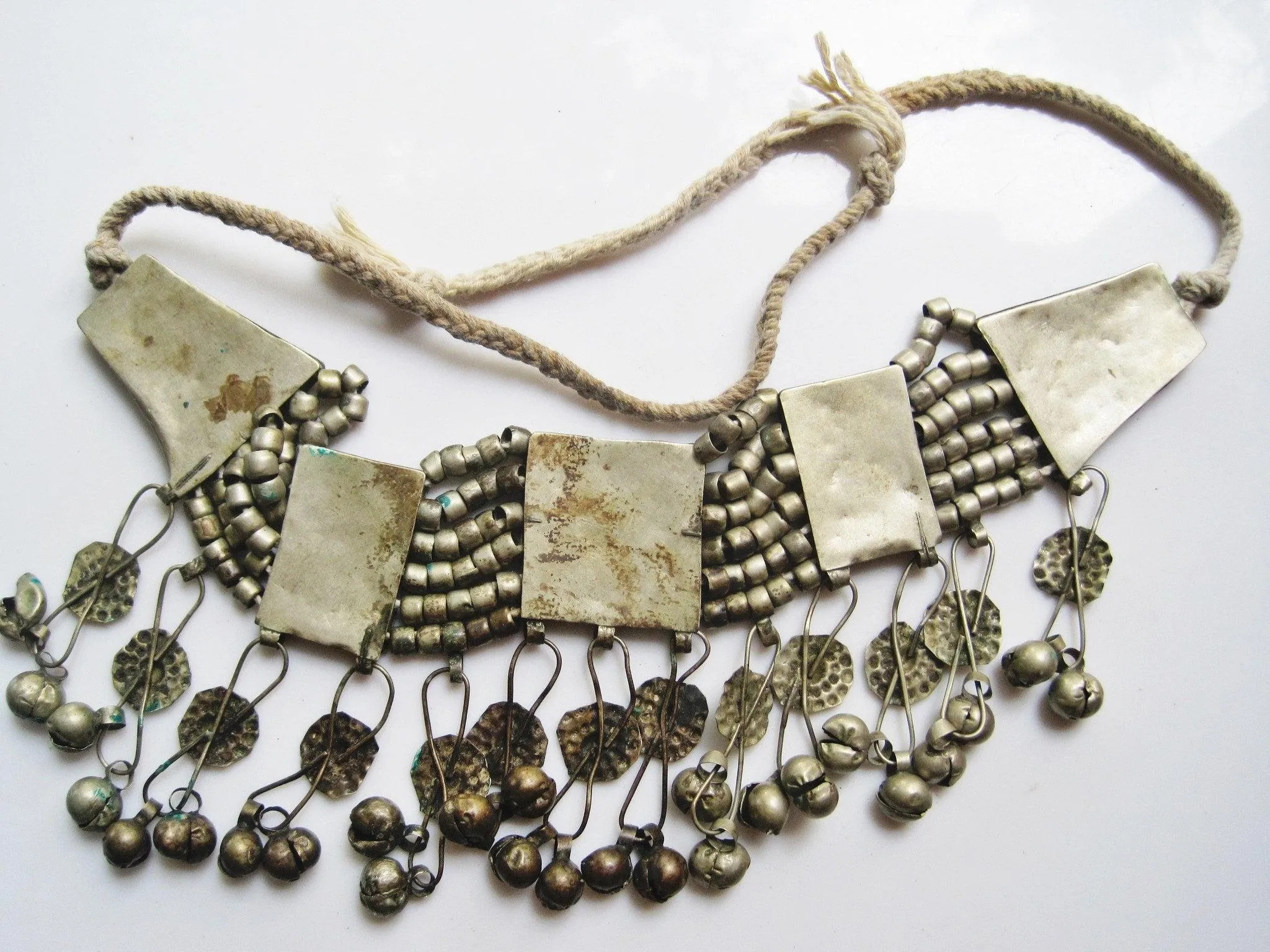 Antique Saudi Bedouin Silver Choker Necklace