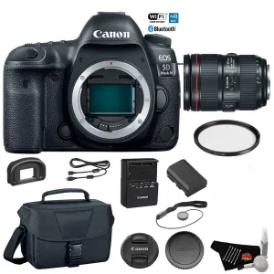 Canon EOS 5D Mark IV Digital SLR Camera with 24-105mm f/4L II Lens - Bundle with UV Filter   Canon Carrying Bag   Cleani