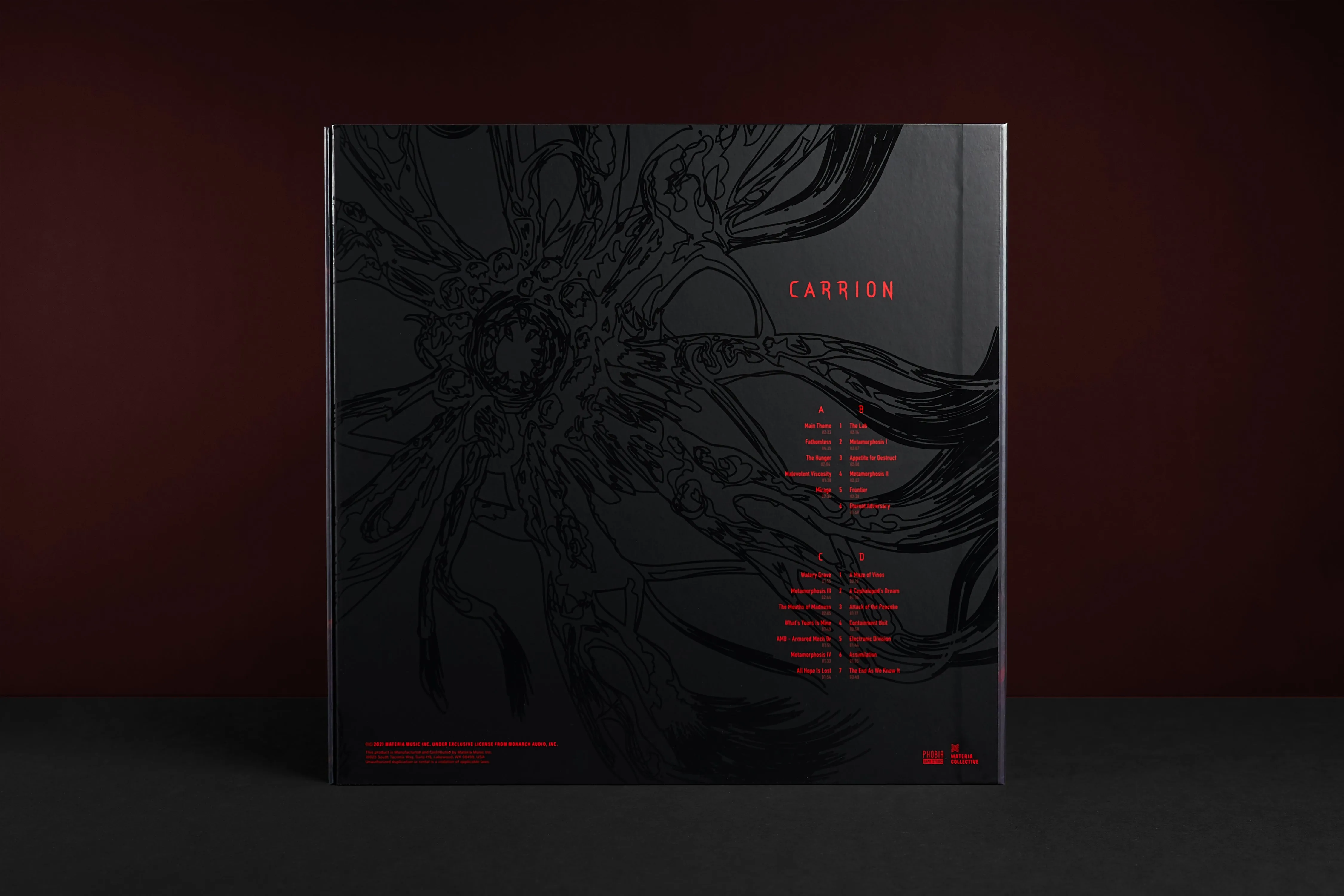 Carrion (Original Game Soundtrack) - Cris Velasco (Limited-Edition 2xLP Blood-filled Vinyl Record Boxset)