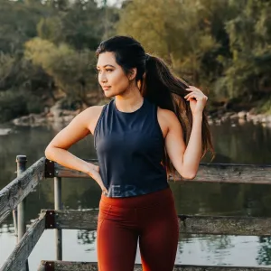 Fierce Crop Top - Navy