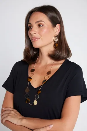 Giselle Necklace & Earring Set - Gold/Tortoiseshell