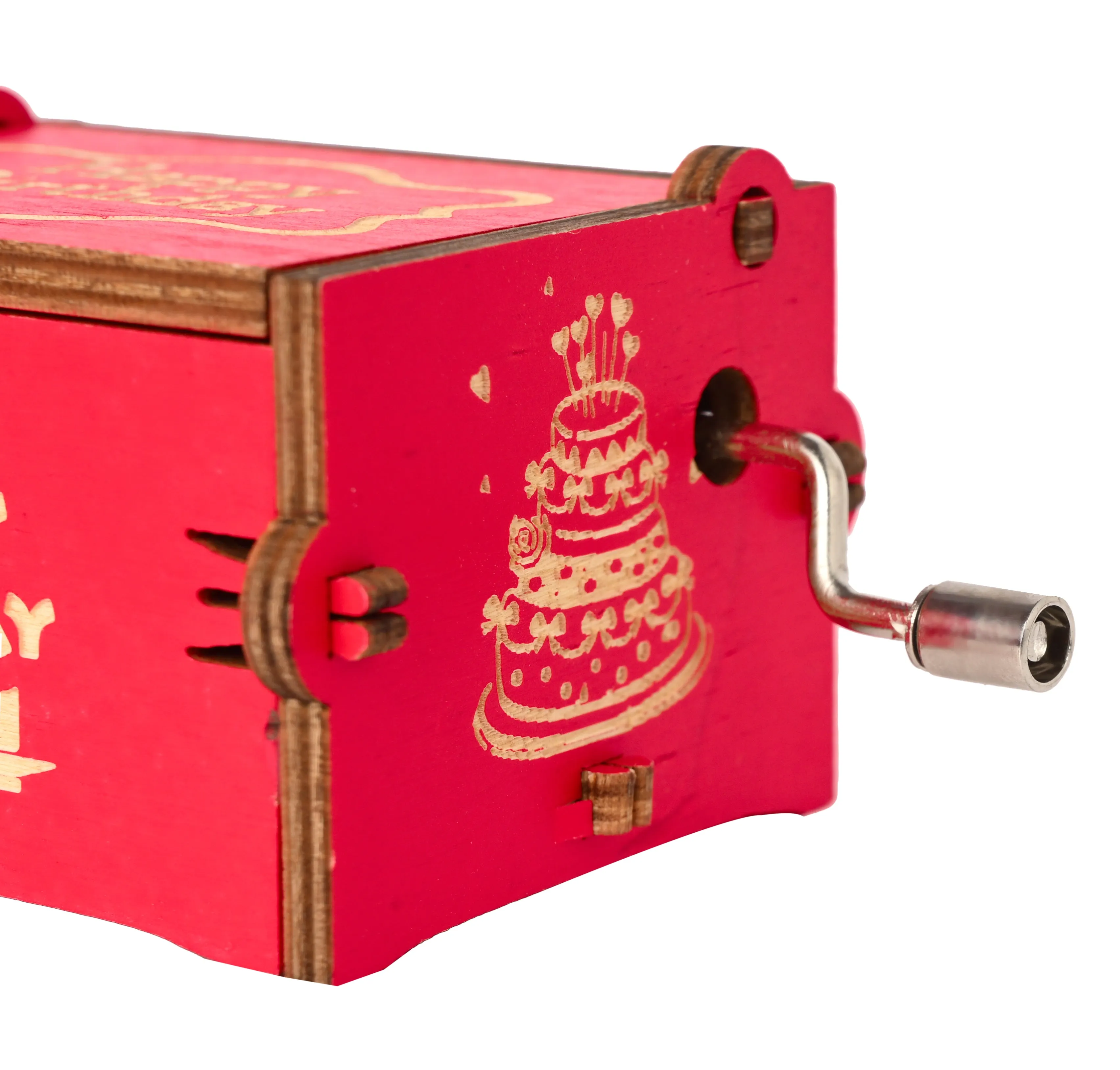 Happy Birthday Wooden Handcrafted Music Box (Red)