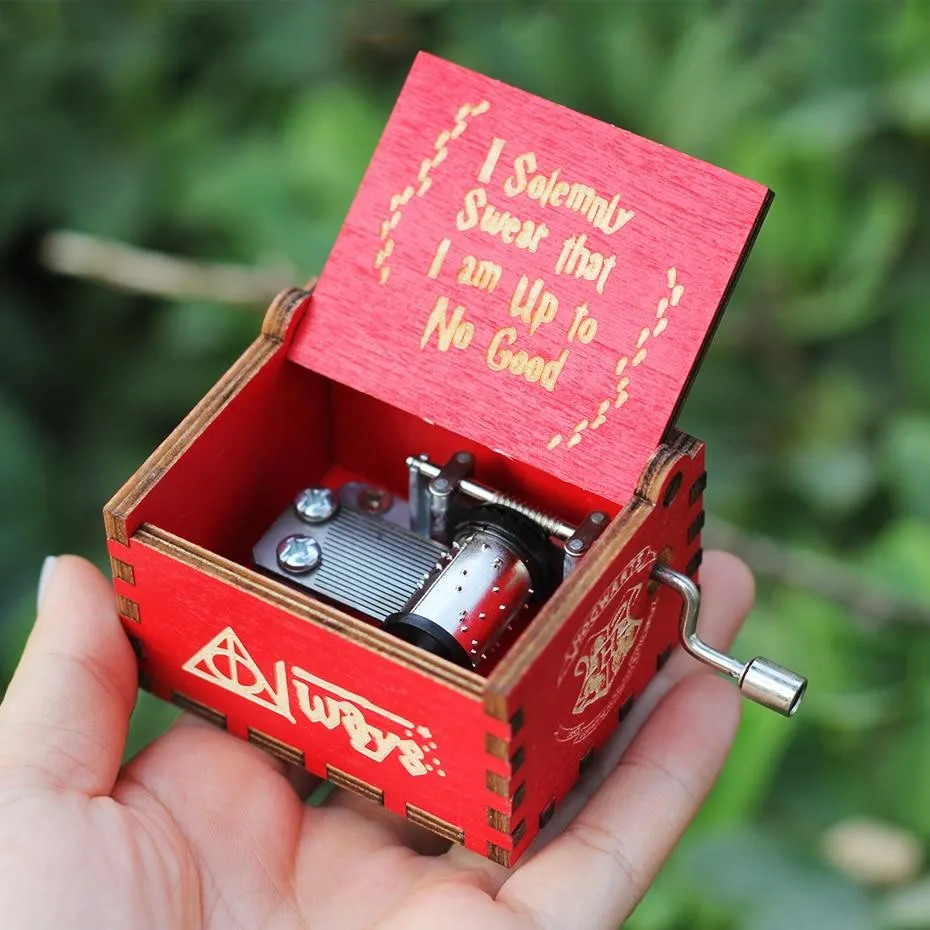 Harry Potter Wooden Handcrafted Music Box (Red) 🧙‍♂️🎵