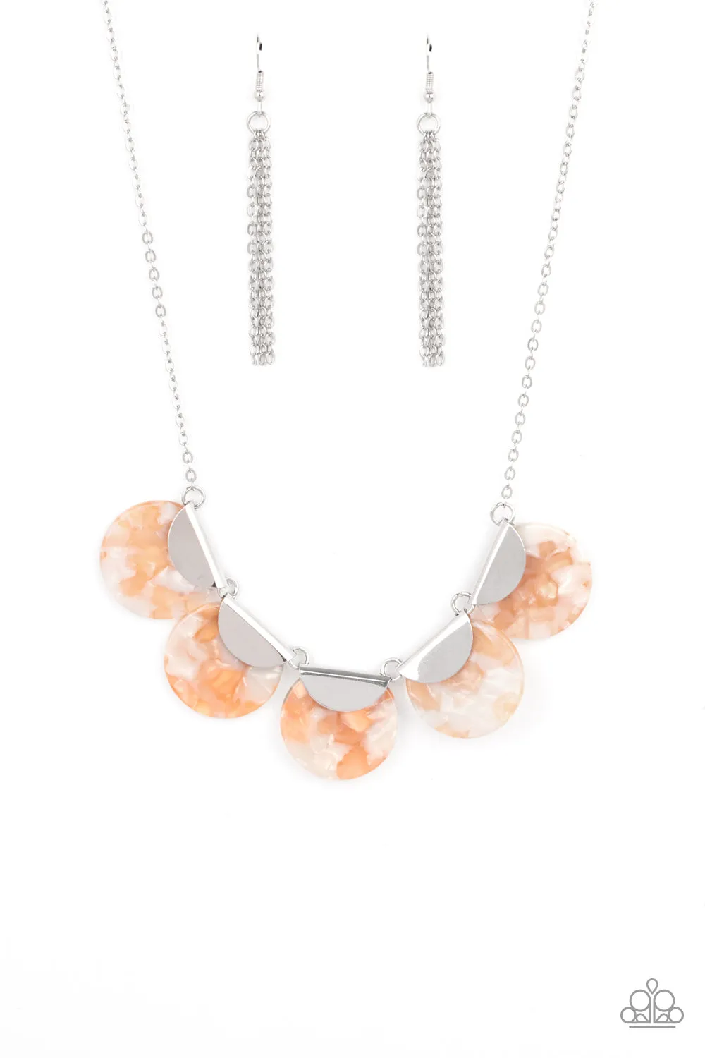 Mermaid Oasis - Orange Necklace - Paparazzi Accessories