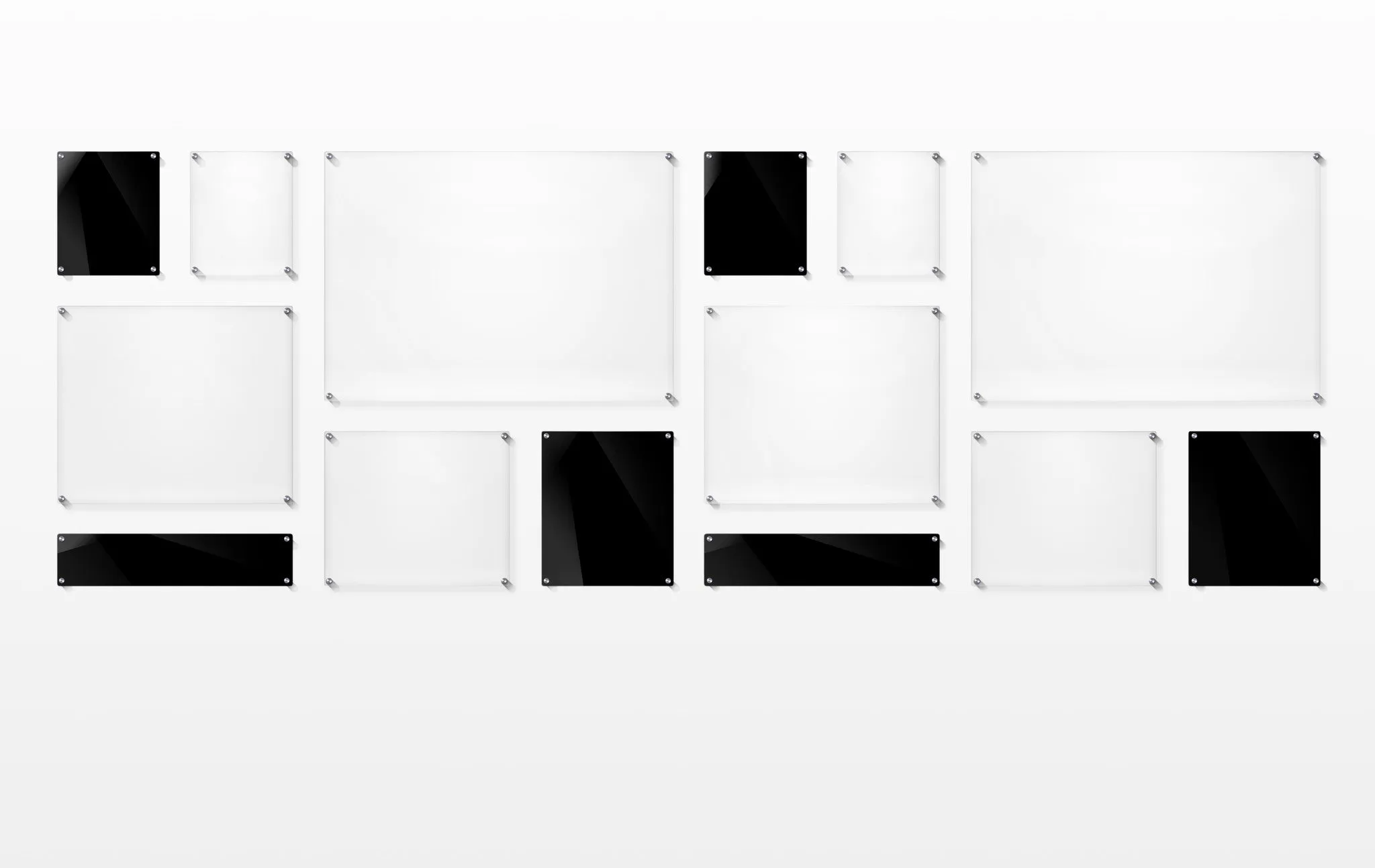 Mondrian 121" Double Panel Wallscape (Choose Your Color or Clear)