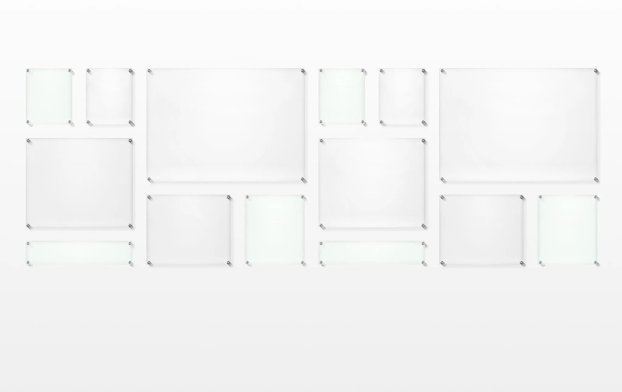 Mondrian 121" Double Panel Wallscape (Choose Your Color or Clear)