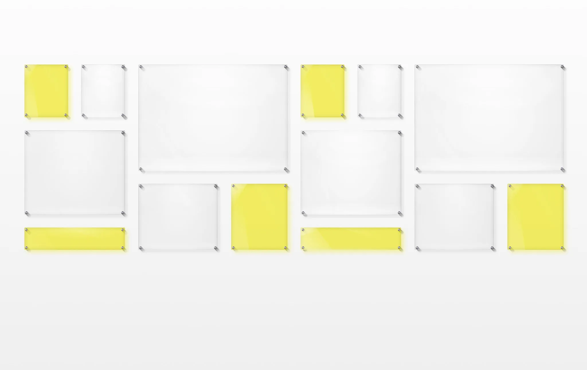 Mondrian 121" Double Panel Wallscape (Choose Your Color or Clear)