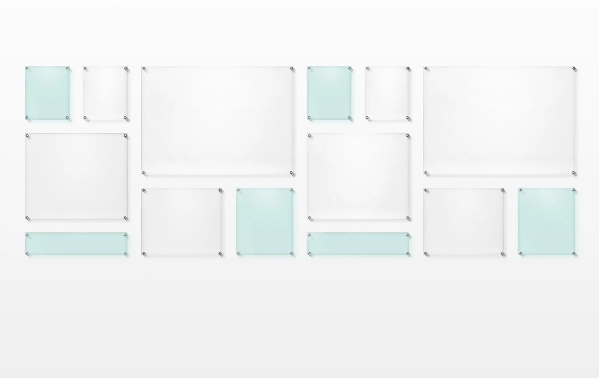 Mondrian 121" Double Panel Wallscape (Choose Your Color or Clear)