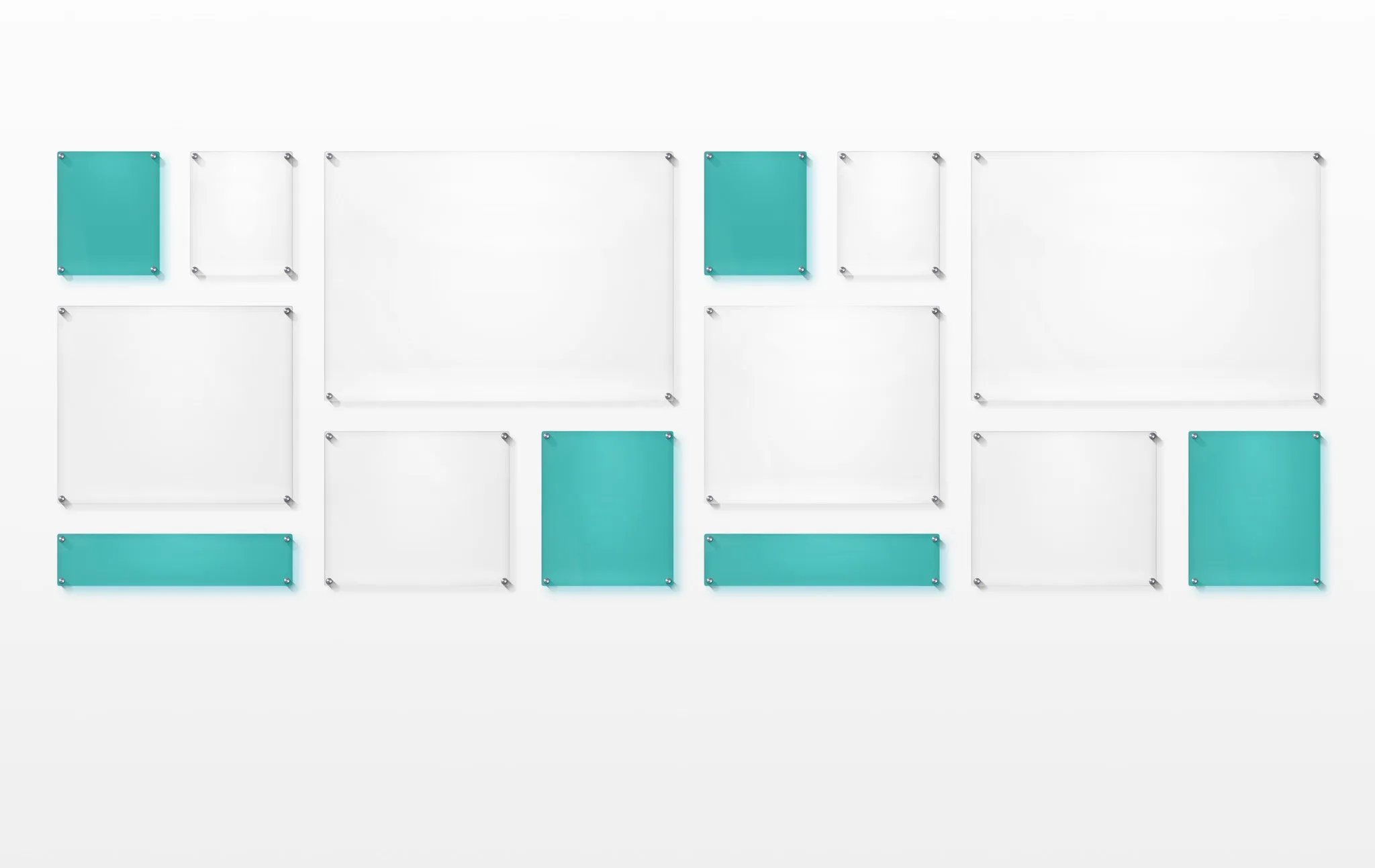 Mondrian 121" Double Panel Wallscape (Choose Your Color or Clear)