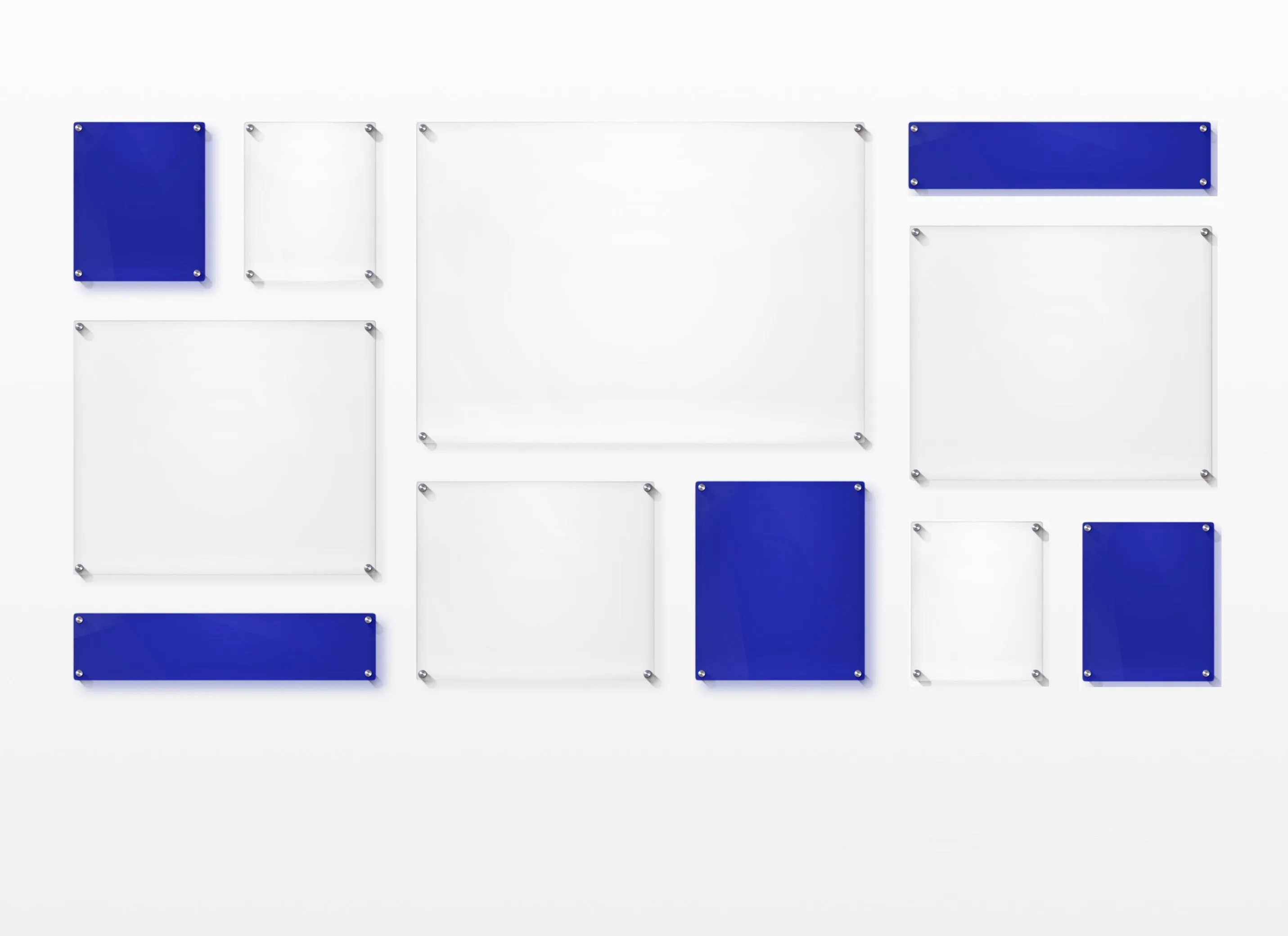 Mondrian 85" Double Panel Wallscape (Choose Your Color or Clear)