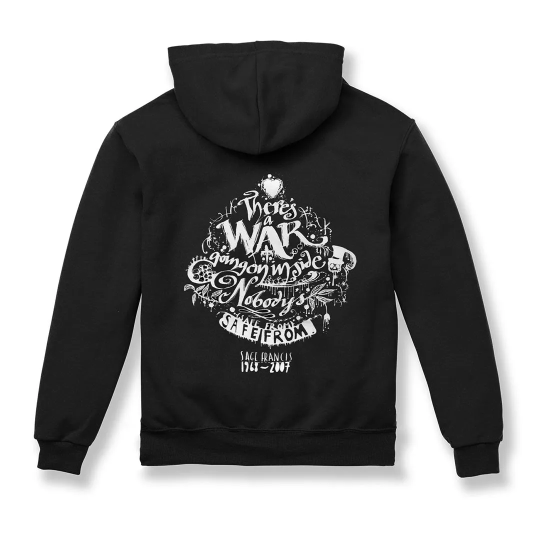 Sage Francis "Heart" BLACK Zip Hoodie - VALENTINE'S DAY 2024!