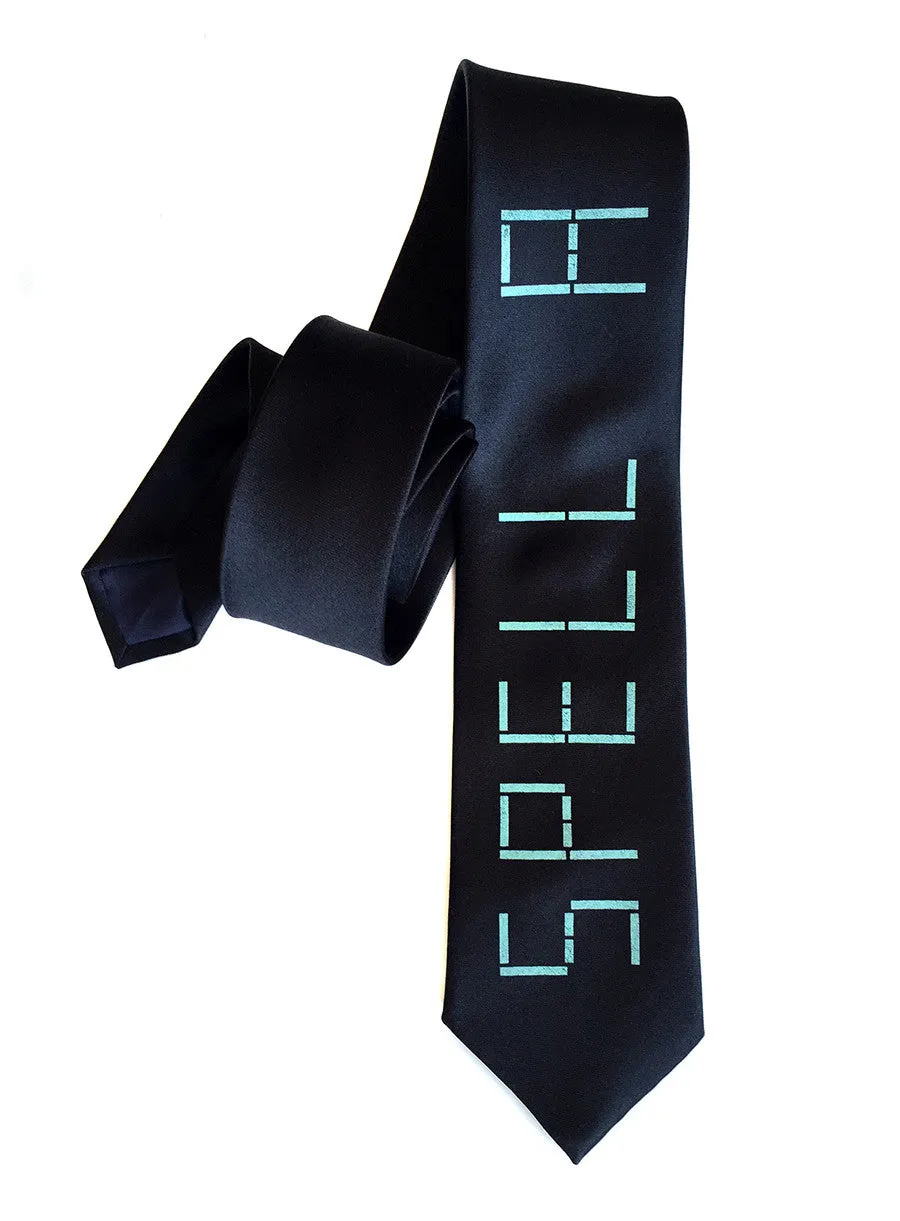 Speak and Spell silk tie