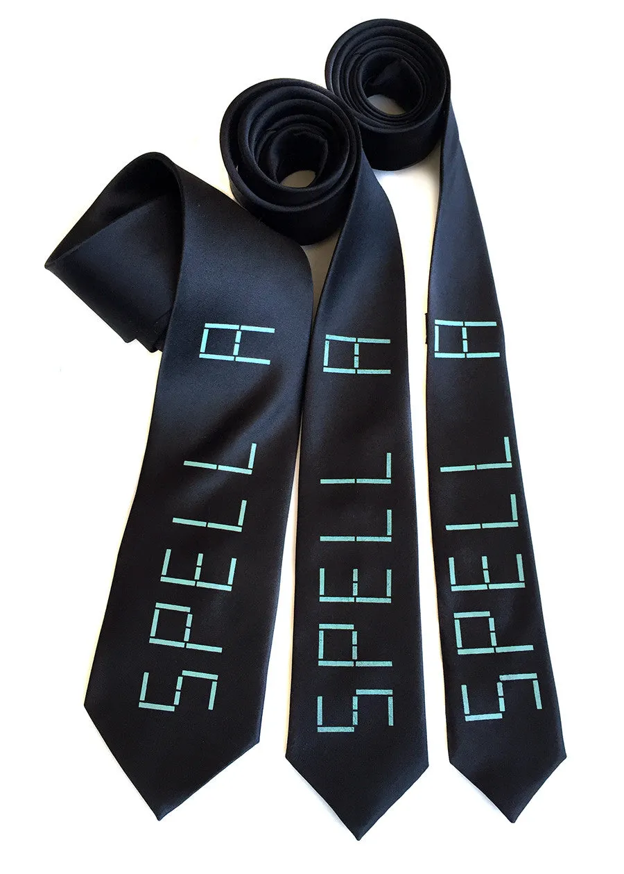 Speak and Spell silk tie