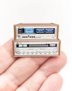 Stereo Stack Vintage Receiver Enamel Pin