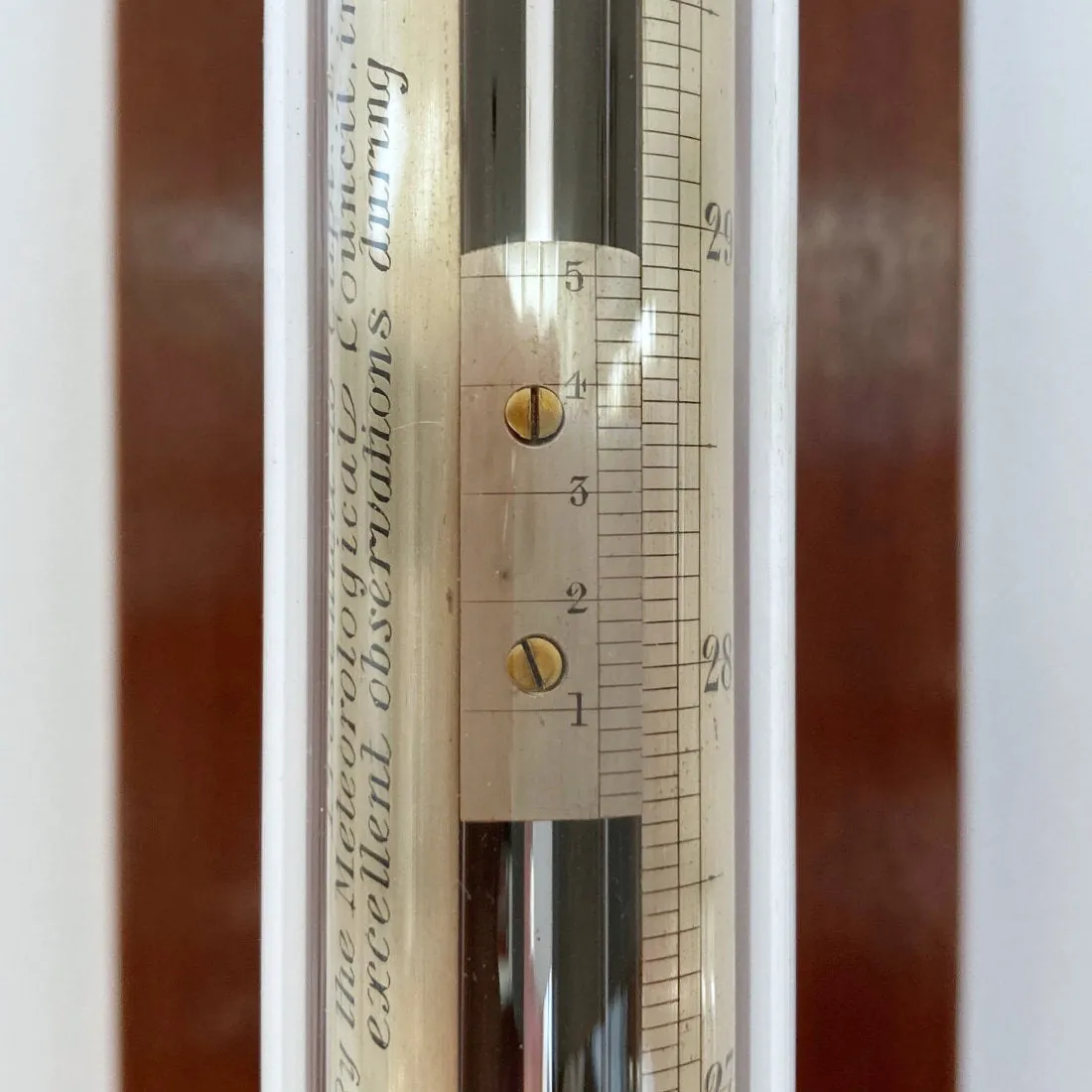 Victorian Kew Pattern Marine Barometer by Adie with Met Office Inscription