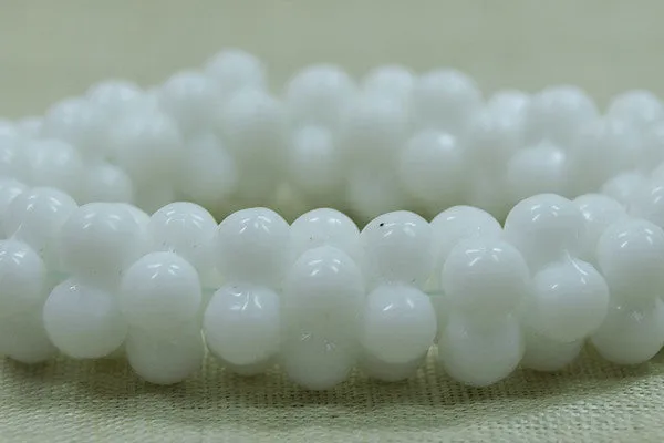 Vintage German Glass - Small Puffy White Flower Beads