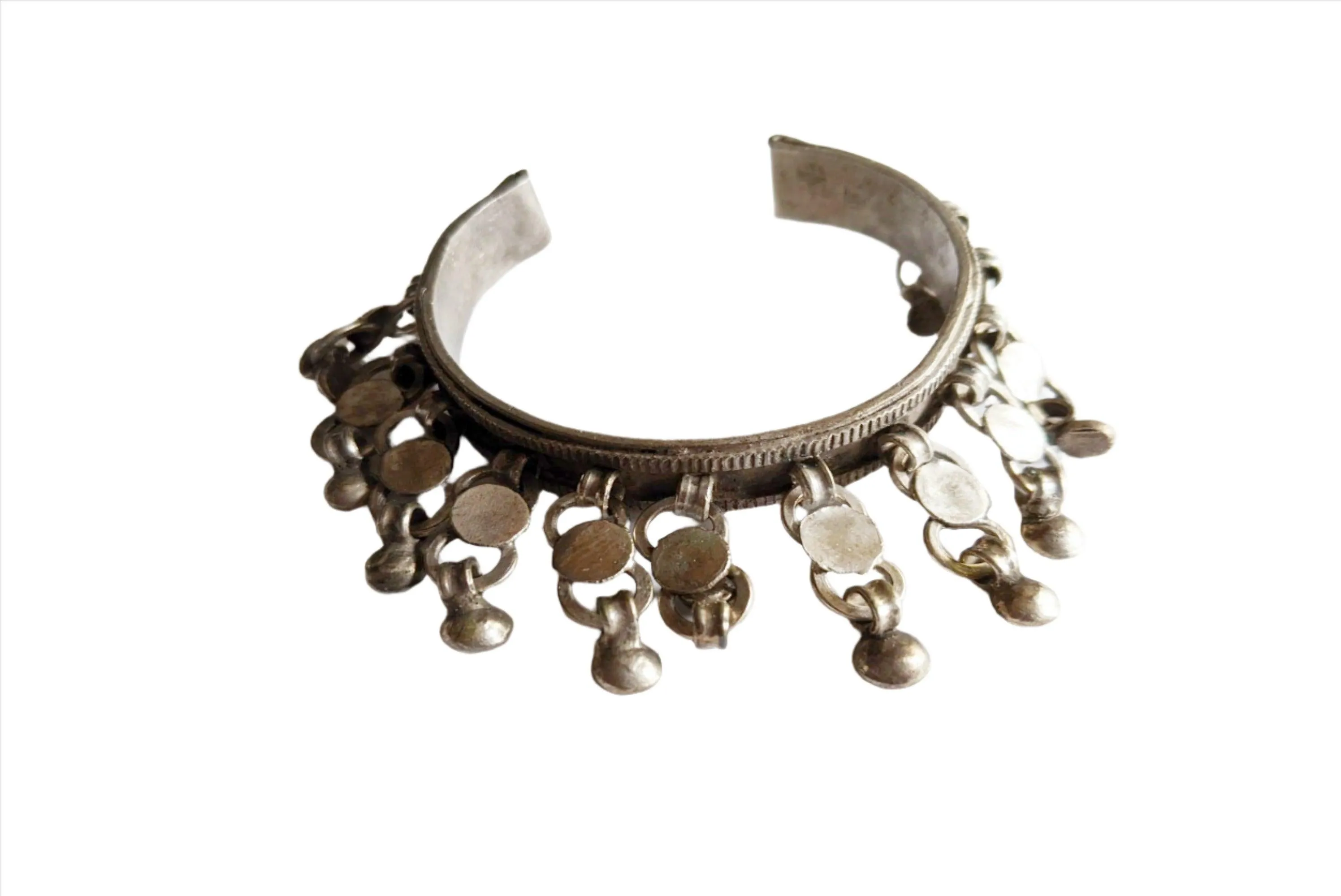 Vintage Silver Zar Egyptian Bracelet with Dangles