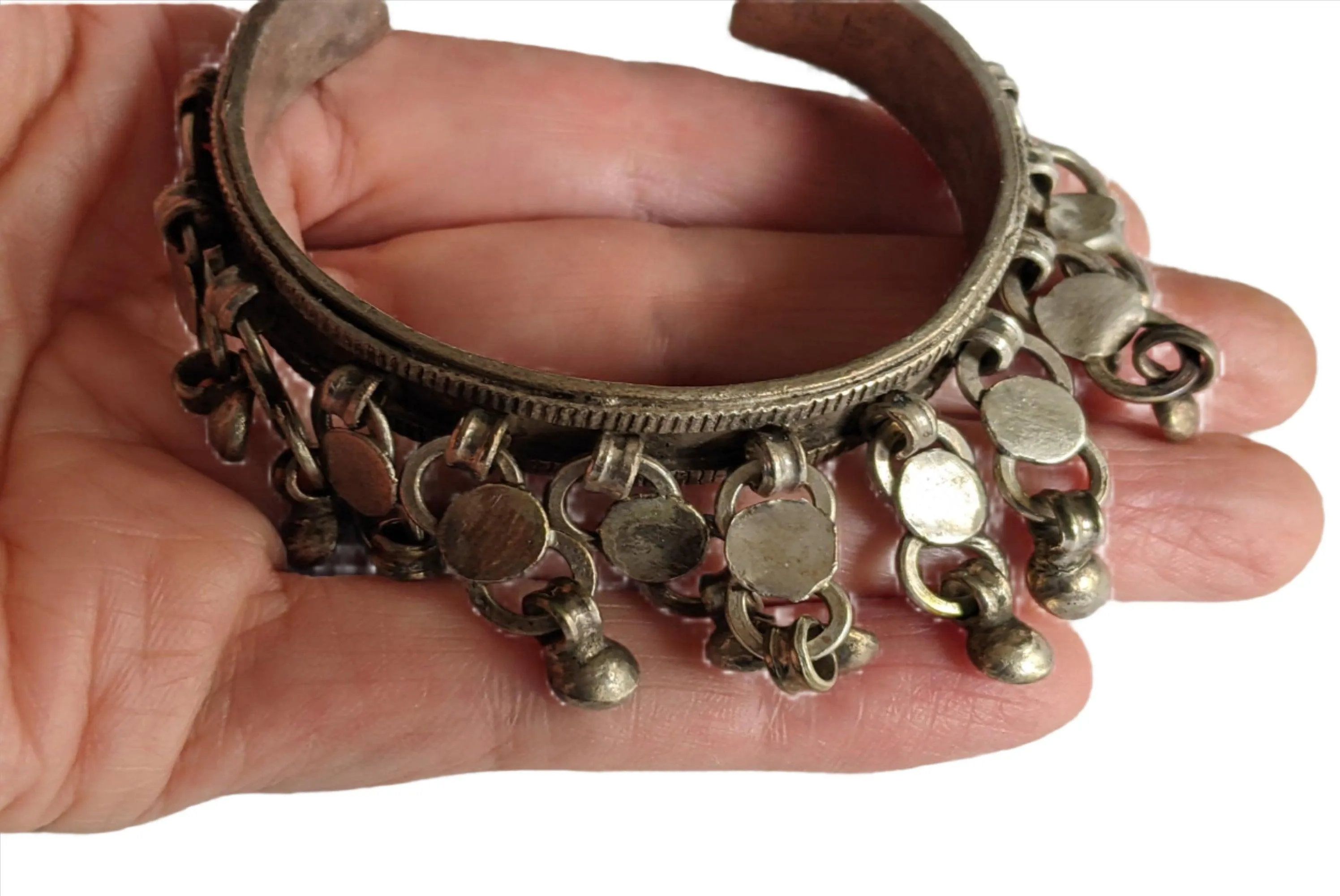 Vintage Silver Zar Egyptian Bracelet with Dangles